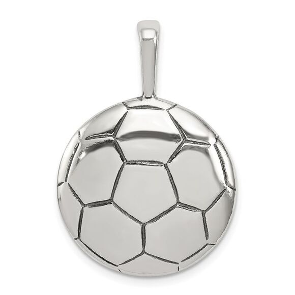 Kazi Luxury Sterling Silver Antiqued Soccer Ball Pendant